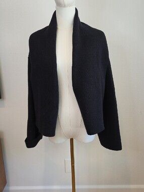 Anthropologie Black Open-Front Draped Cardigan